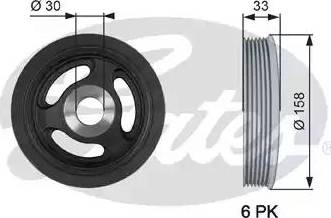 Gates TVD1061 - Poulie, vilebrequin cwaw.fr