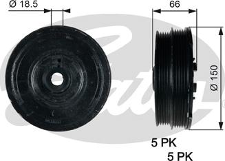 Gates TVD1068 - Poulie, vilebrequin cwaw.fr