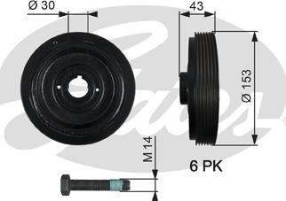 Gates TVD1005A - Poulie, vilebrequin cwaw.fr