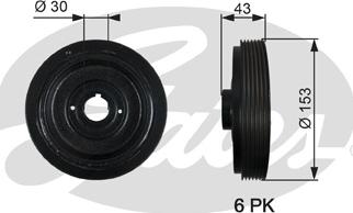 Gates TVD1005 - Poulie, vilebrequin cwaw.fr