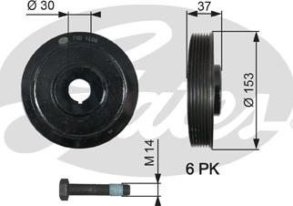 Gates TVD1006A - Poulie, vilebrequin cwaw.fr