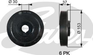 Gates TVD1006 - Poulie, vilebrequin cwaw.fr