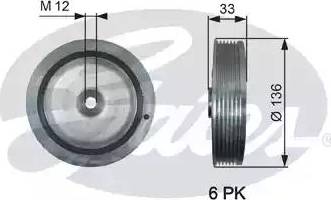 Gates TVD1008 - Poulie, vilebrequin cwaw.fr