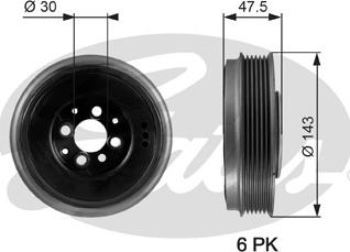 Gates TVD1003 - Poulie, vilebrequin cwaw.fr