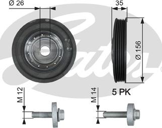 Gates TVD1007A - Poulie, vilebrequin cwaw.fr