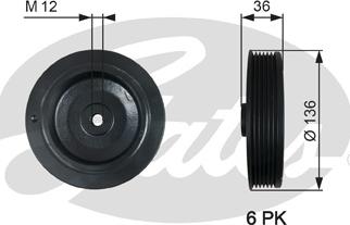 Gates TVD1010 - Poulie, vilebrequin cwaw.fr