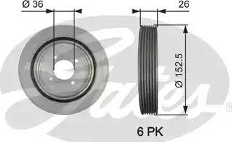 Gates TVD1011 - Poulie, vilebrequin cwaw.fr