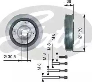 Gates TVD1013 - Poulie, vilebrequin cwaw.fr