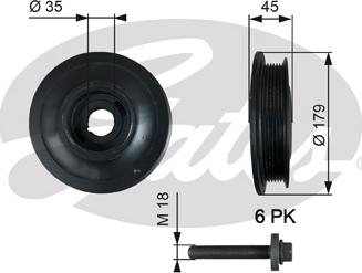 Gates TVD1012A - Poulie, vilebrequin cwaw.fr