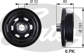 Gates TVD1089 - Poulie, vilebrequin cwaw.fr