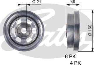 Gates TVD1084 - Poulie, vilebrequin cwaw.fr