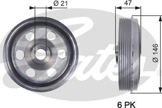 Gates TVD1082 - Poulie, vilebrequin cwaw.fr