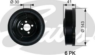 Gates TVD1031 - Poulie, vilebrequin cwaw.fr