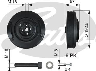 Gates TVD1033A - Poulie, vilebrequin cwaw.fr