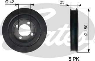 Gates TVD1026 - Poulie, vilebrequin cwaw.fr