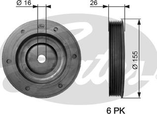 Gates TVD1020 - Poulie, vilebrequin cwaw.fr