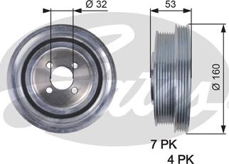 Gates TVD1079 - Poulie, vilebrequin cwaw.fr