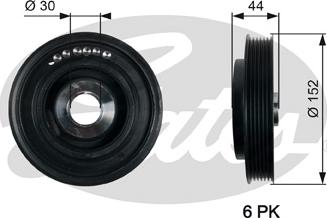 Gates TVD1105 - Poulie, vilebrequin cwaw.fr