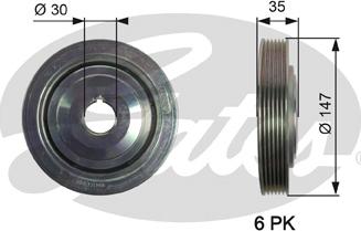 Gates TVD1101 - Poulie, vilebrequin cwaw.fr