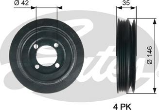 Gates TVD1115 - Poulie, vilebrequin cwaw.fr