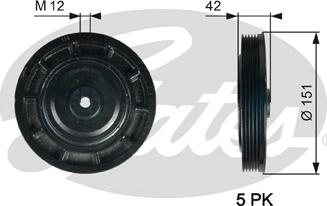 Gates TVD1116 - Poulie, vilebrequin cwaw.fr