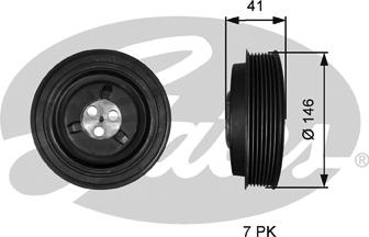 Gates TVD1134 - Poulie, vilebrequin cwaw.fr