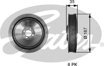 Gates TVD1135 - Poulie, vilebrequin cwaw.fr