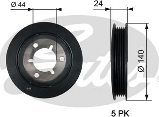 Gates TVD1125 - Poulie, vilebrequin cwaw.fr