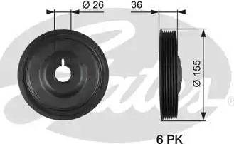 Gates TVD1126 - Poulie, vilebrequin cwaw.fr