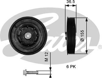 Gates TVD1128A - Poulie, vilebrequin cwaw.fr