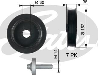 Gates TVD1127A - Poulie, vilebrequin cwaw.fr