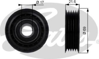 GATES-AU 36189 - Poulie renvoi / transmission, courroie trapézoïdale à nervures cwaw.fr