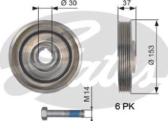 GATES-AU TVD1090A - Poulie, vilebrequin cwaw.fr