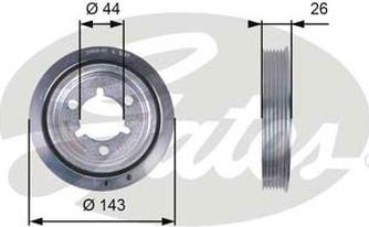 GATES-AU TVD1055 - Poulie, vilebrequin cwaw.fr