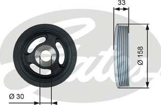 GATES-AU TVD1061 - Poulie, vilebrequin cwaw.fr