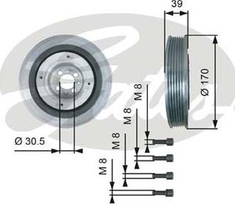 GATES-AU TVD1013 - Poulie, vilebrequin cwaw.fr