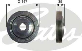 GATES-AU TVD1101 - Poulie, vilebrequin cwaw.fr