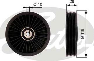 GATES-SEA T36391 - Poulie renvoi / transmission, courroie trapézoïdale à nervures cwaw.fr
