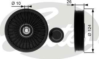 GATES-SEA T36216 - Poulie renvoi / transmission, courroie trapézoïdale à nervures cwaw.fr