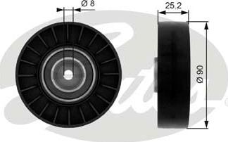 GATES-SEA T38078 - Poulie renvoi / transmission, courroie trapézoïdale à nervures cwaw.fr