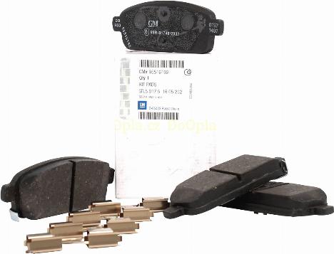 General Motors 95516192 - Kit de plaquettes de frein, frein à disque cwaw.fr