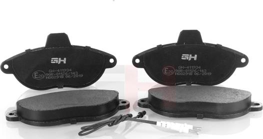 GH GH-411934 - Kit de plaquettes de frein, frein à disque cwaw.fr