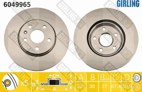 Girling 6049965 - Disque de frein cwaw.fr