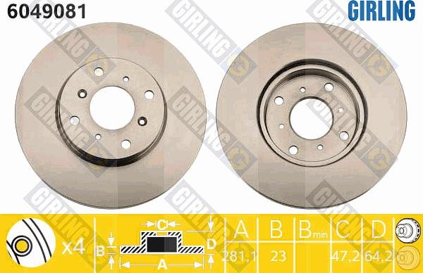 Girling 6049081 - Disque de frein cwaw.fr