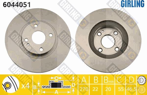 Girling 6044051 - Disque de frein cwaw.fr