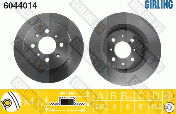 Girling 6044014 - Disque de frein cwaw.fr