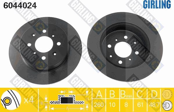 Girling 6044024 - Disque de frein cwaw.fr