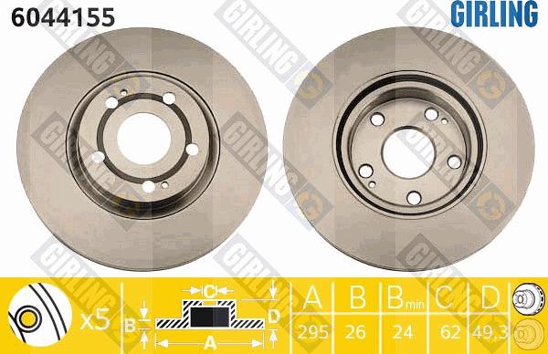 Girling 6044155 - Disque de frein cwaw.fr