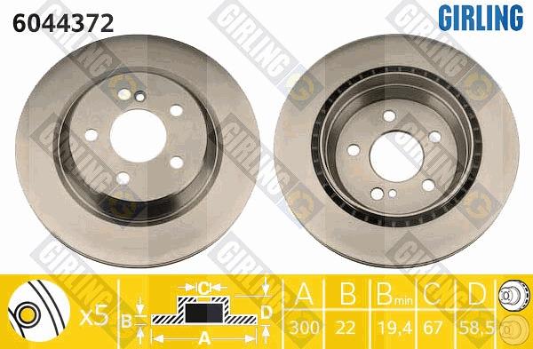 Girling 6044372 - Disque de frein cwaw.fr