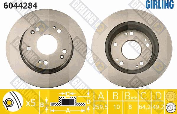 Girling 6044284 - Disque de frein cwaw.fr